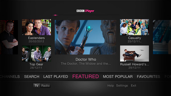 generic V3 BBC iPlayer home page