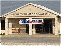 बुश पर ईश्वर की कृपा के बैनर