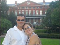 Casal João e Stivilane Vieira na região de Houston