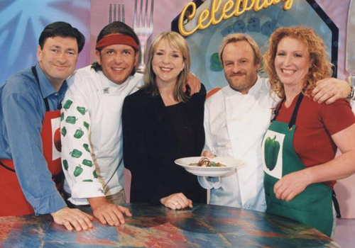James Martin and Antony Worrall Thompson with Fern Britton and guests.
