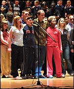 The choir performing