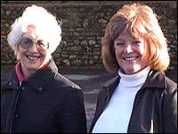 Former shop keeper, Edna Miller with fellow Blunsdon resident Helen Pavely