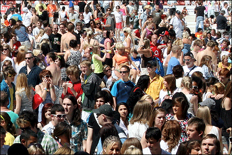 Crowds at Love Music Hate Racism festival