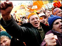 Příznivci Viktora Juščenka