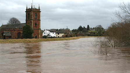 Flooding in Bangor on Dee today. Image by Ian Humphreys.