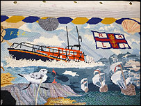 Filey Tapestry lifeboat detail
