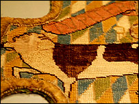 'Jupiter' embroidery by Mary, Queen of Scots and Bess of Hardwick, on loan from the V&A, London