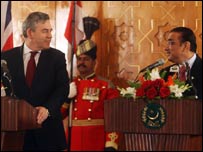 گورڈن براؤن ، صدر آصف زرداری