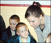 Catherine Carr helping out at half-term