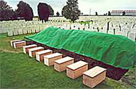 The coffins of nine unidentified British soldiers