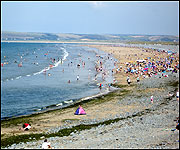 The beach at the height over summer