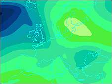 Mapa de zonas de presión en Europa Gentileza: Universidad de Oxford