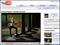 Computer screen showing YouTube