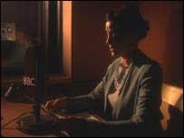 Filming at a radio studio