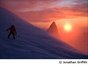 A brief clearing during a winter storm