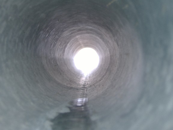 Down the pan (pipe)?