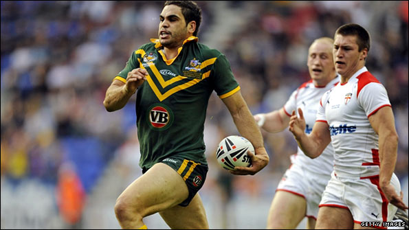 Greg Inglis was among the scorers as Australia dominated the first half in Wigan