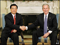 Hai ông Bush và Hồ Cẩm Đào