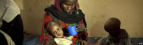 Mother and children in the Sahel region of Africa