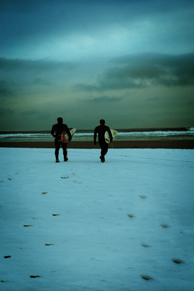 Chilly. The boys head over the snow to get their winter fix. jAy 08