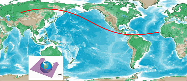 Apophis plane of intersection with Earth