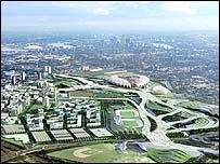 Pohled na Londýn, jak by mohl vypadat v roce 2012