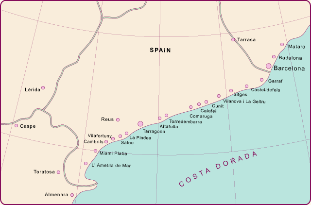 Map of Costa Dorada