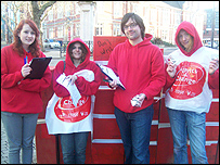 Agents4Change volunteers take to the streets of Swindon for the 'Don't Write Us Off' Campaign.