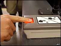 tomada de impressões digitais