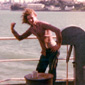 Girvin aged 17 in front of Alcatraz Island off the coast of San Francisco. Girvin is onboard the Anco Sovereign which set sail for Vietnam shortly after this picture was taken