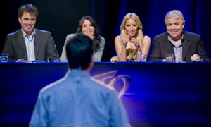 (L-R) John Barrowman, Zoe Tyler, Densie Van Outen and Bill Kenwright, Any Dream Will Do