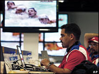 Nhà báo tại trung tâm báo chí Bắc Kinh tháng Tám 2008