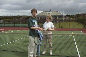 Stephen's challenges his mother to a game of tennis