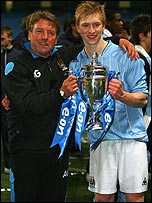 Coach Alex Gibson and captain Ben Mee