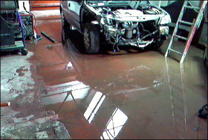 Raw sewage floods into a Redditch garage