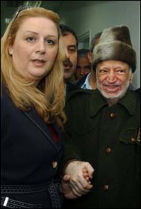 Suha e Yasser Arafat antes da internação do líder palestino