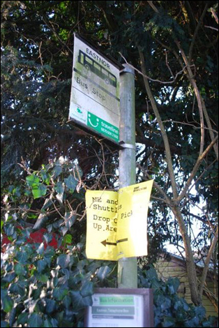 Bus stop with a Big Chill sign
