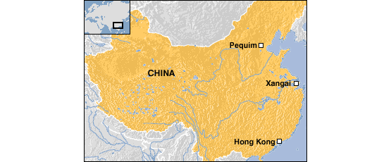 As principais cidades da China