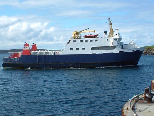 An Orkney Ferry Arriving at Sanday