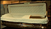 Coffin in a US funeral parlour