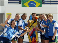 Seleção brasileira feminina de handebol em Atenas (Foto: Wander Roberto/COB)