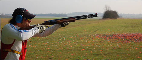 Ivan shooting clay pigeons