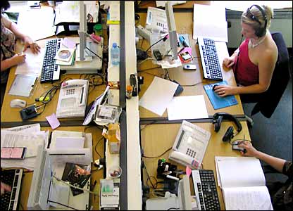 An Outlook producer working at her desk