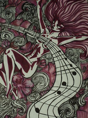 Manuscript Flowers and swirls