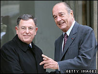 Fouad Siniora (esq.) e Jacques Chirac
