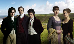 Sense And Sensibility: (L-R) Dan Stevens, David Morrissey, Dominic Cooper, Hattie Morahan and Charity Wakefield