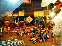 Následky útoku v Tel Avivu