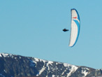 Paraglider performing acrobatics