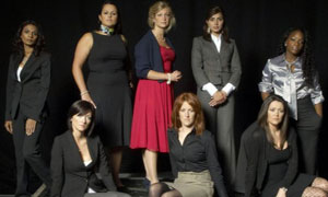 The Apprentice: (L-R standing) Shazia Waheb, Claire Young, Lucinda Ledgerwood, Sara Dhada, Lindi Mngaza, (L-R sitting) Jennifer Maguire, Jennifer Celerier and Helene Speight