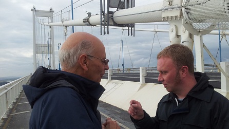 Adam and Prof. Daivid Blockley on the Old Severn Bridge Adam and Prof. Daivid Blockley on the Old Severn Bridge